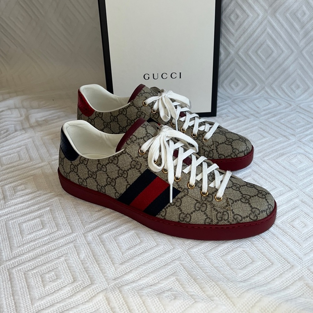 Gucci Men’s Beige Canvas Sneakers